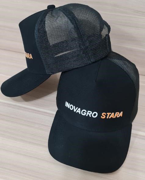 Boné Americano brim Estampado relevo com tela