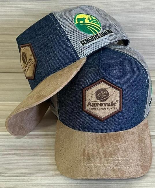 Boné Americano brim Pesado Bordado alto relevo